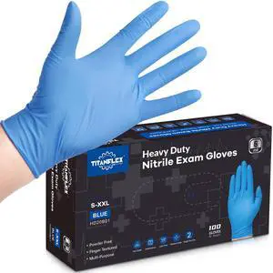 Nitrile Exam Gloves, Blue, 6-mil, Large, Box of 100, Heavy Duty Nitrile Gloves Disposable Latex Free, Powder Free, Medical Gloves, Cooking Gloves, Mechanic Gloves, Cleaning Gloves Nitrile Exam Gloves, Blue, 6-mil, Large, Box of 100, Heavy Duty Nitrile Gloves Disposable Latex Free, Powder Free, Medical Gloves, Cooking Gloves, Mechanic Gloves, Cleaning Gloves