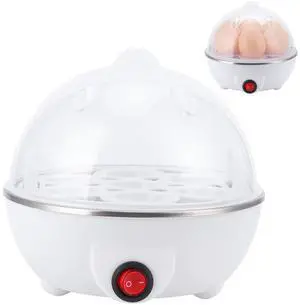 Electric Egg Boiler Multifunctional Mini Eggs Cooker Steamer Poacher for Kitchen Use White PP Stainless Steel 350W Electric Egg Boiler Multifunctional Mini Eggs Cooker Steamer Poacher for Kitchen Use White PP Stainless Steel 350W