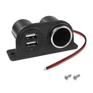 Dual USB Cigarette Lighter Socket Power Outlet Car Charger, 3.1A Dual USB + Cigarette Lighter 12/24V Power Adapter Replacement for Vehicle Truck SUV Motorcycle Boat Dual USB Cigarette Lighter Socket Power Outlet Car Charger, 3.1A Dual USB + Cigarette Lighter 12/24V Power Adapter Replacement for Vehicle Truck SUV Motorcycle Boat