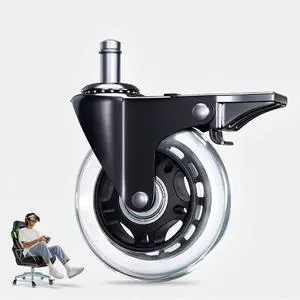 Office Chair Wheel Replacement with Brake - 3 Heavy Duty Caster Locking Wheel for Desk Chairs, Smooth Rolling Chair Caster, Safe for Hard Floors and Low Carpets,Universal Fit (1 pc, Clear) Office Chair Wheel Replacement with Brake - 3 Heavy Duty Caster Locking Wheel for Desk Chairs, Smooth Rolling Chair Caster, Safe for Hard Floors and Low Carpets,Universal Fit (1 pc, Clear)
