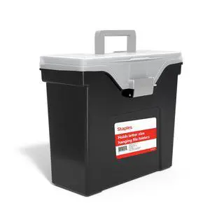 File Box - Portable Storage Organizer, Letter Size, Black with Lift-Off Lid & Easy-Grip Handle File Box - Portable Storage Organizer, Letter Size, Black with Lift-Off Lid & Easy-Grip Handle