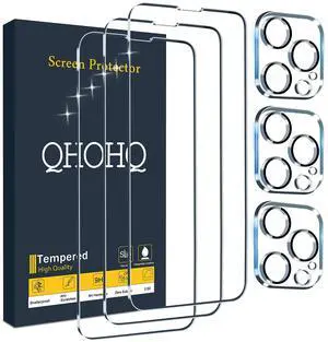 3 Pack Screen Protector for iPhone 13 Pro Max 6.7" with 3 Pack Tempered Glass Camera Lens Protector, Ultra HD, 9H Hardness, Scratch Resistant, Easy Install - Case Friendly 3 Pack Screen Protector for iPhone 13 Pro Max 6.7" with 3 Pack Tempered Glass Camera Lens Protector, Ultra HD, 9H Hardness, Scratch Resistant, Easy Install - Case Friendly