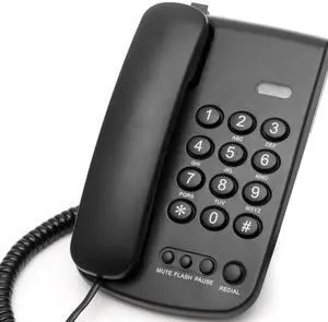 Corded Landline Phone, Simple Office Telephone Home Phone,Telephone Landline Phones Use for Home/Office -Wall or Desk -Adjustable Ringer Volume, Black Corded Landline Phone, Simple Office Telephone Home Phone,Telephone Landline Phones Use for Home/Office -Wall or Desk -Adjustable Ringer Volume, Black