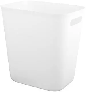 UUJOLY Plastic Small Trash Can Wastebasket, Garbage Container Basket for Bathrooms, Laundry Room, Kitchens, Offices, Kids Rooms, Dorms, 3.5 Gallon, White UUJOLY Plastic Small Trash Can Wastebasket, Garbage Container Basket for Bathrooms, Laundry Room, Kitchens, Offices, Kids Rooms, Dorms, 3.5 Gallon, White
