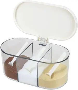 Seasoning Box Condiment Canisters with Lid & Spoons for Serving & Storing Salt Sugar Spice Pepper Seasoning, Working for Home Kitchen Coffee Restaurant Seasoning Box Condiment Canisters with Lid & Spoons for Serving & Storing Salt Sugar Spice Pepper Seasoning, Working for Home Kitchen Coffee Restaurant