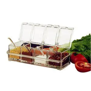 ParaCity Kitchen Gourmet Acrylic Seasoning Box with 4 Serving Spoons, Nice Design for Kitchen (Seasoning Box) ParaCity Kitchen Gourmet Acrylic Seasoning Box with 4 Serving Spoons, Nice Design for Kitchen (Seasoning Box)