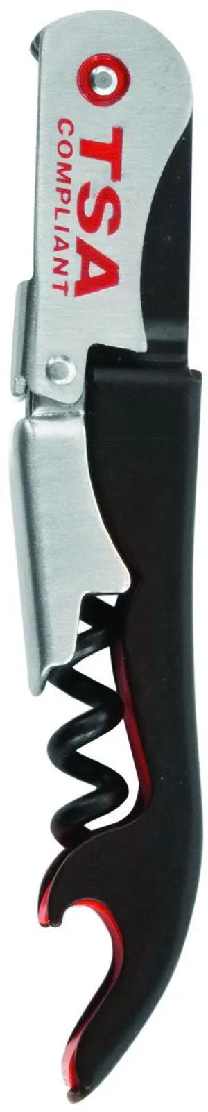 Jetsetter TSA Compliant Double Hinged Waiters Corkscrew Wine Opener, Durable Stainless Steel with Built-in Bottle Opener and Foil Cutter for Travel, Outdoor Adventures, Home Bar, Set of 1, Black Jetsetter TSA Compliant Double Hinged Waiters Corkscrew Wine Opener, Durable Stainless Steel with Built-in Bottle Opener and Foil Cutter for Travel, Outdoor Adventures, Home Bar, Set of 1, Black