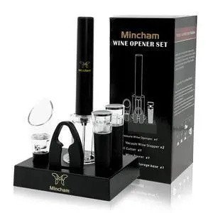 Air Pressure Wine Bottle Opener with Foil Cutter, Wine Aerator Pourer, 2 Vacuum Wine Stoppers, Storage Base (6 PCS), Corkscrew Wine Opener, The Best Wine gifts for Wine Lovers Air Pressure Wine Bottle Opener with Foil Cutter, Wine Aerator Pourer, 2 Vacuum Wine Stoppers, Storage Base (6 PCS), Corkscrew Wine Opener, The Best Wine gifts for Wine Lovers