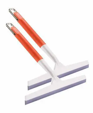 11.5 Inch Silicone Squeegee for Shower - Orange Non-Slip Handle Windshield Scraper Window Cleaner for Glass, Tiles, and Countertops - Streak-Reducing Home Cleaning Tool, 2pcs 11.5 Inch Silicone Squeegee for Shower - Orange Non-Slip Handle Windshield Scraper Window Cleaner for Glass, Tiles, and Countertops - Streak-Reducing Home Cleaning Tool, 2pcs