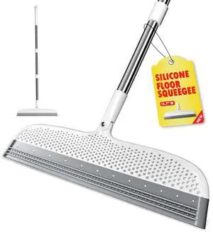 Silicone Floor Squeegee, 180° Rotating Air Broom, Squeegee for Floor with a Long Handle, Magic Broom for Water and Pet Hair Removal on Bathroom Floors, Tile, Deck and Glass, Indoor Cleaning Tool Silicone Floor Squeegee, 180° Rotating Air Broom, Squeegee for Floor with a Long Handle, Magic Broom for Water and Pet Hair Removal on Bathroom Floors, Tile, Deck and Glass, Indoor Cleaning Tool