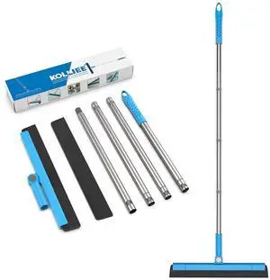 Floor Squeegee Adjustable 59'' Long Handle Professional Floor Squeegee with Hook Water Squeegee Foam Blade for Concrete Floor Tile Pet Hair Floor Wiper Floor Squeegee Adjustable 59'' Long Handle Professional Floor Squeegee with Hook Water Squeegee Foam Blade for Concrete Floor Tile Pet Hair Floor Wiper