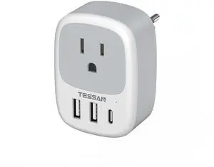 European Travel Plug Adapter, Europe Power Adaptor 3 USB Ports (1 USB C), International Type C Outlet Charger to Most of EU Iceland Spain Italy France Germany (Not Voltage Converter) European Travel Plug Adapter, Europe Power Adaptor 3 USB Ports (1 USB C), International Type C Outlet Charger to Most of EU Iceland Spain Italy France Germany (Not Voltage Converter)