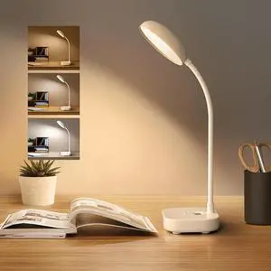 White Small Battery Powered Desk Lamp,Battery operated lamp,5W Rechargeable desk light,3 Colors,Adjustable brightness,360°Gooseneck Hose,Cordless lamps for small spaces,Eye-friendly and Energy Saving White Small Battery Powered Desk Lamp,Battery operated lamp,5W Rechargeable desk light,3 Colors,Adjustable brightness,360°Gooseneck Hose,Cordless lamps for small spaces,Eye-friendly and Energy Saving