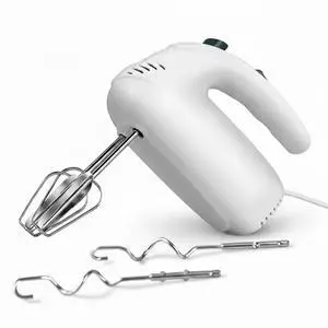 300W Hand Mixer Electric Handheld, 5 Speed Lightweight Kitchen Blender, Turbo Boost/Self-Control Speed Hand Held Beater Mixer with 4 Stainless Steel Whisks for Baking Cakes Eggs Cream, White 300W Hand Mixer Electric Handheld, 5 Speed Lightweight Kitchen Blender, Turbo Boost/Self-Control Speed Hand Held Beater Mixer with 4 Stainless Steel Whisks for Baking Cakes Eggs Cream, White