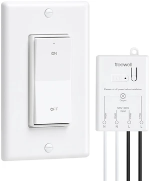 Wireless Light Switch and Receiver Kit, Decorator Rocker Switch | 200FT Long Range RF Remote Control, No in-Wall Wiring Required, 10A/1200W for Ceiling Light, Fans, Lamps, No Interference Wireless Light Switch and Receiver Kit, Decorator Rocker Switch | 200FT Long Range RF Remote Control, No in-Wall Wiring Required, 10A/1200W for Ceiling Light, Fans, Lamps, No Interference