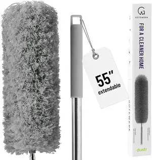 Extendable Feather Duster, Microfiber Duster, Ceiling Fan Duster, Feather Dusters for Cleaning, Dust Cleaner, Cobweb Duster - Electrostatic Bendable Head - up to 55 Inch Extendable Feather Duster, Microfiber Duster, Ceiling Fan Duster, Feather Dusters for Cleaning, Dust Cleaner, Cobweb Duster - Electrostatic Bendable Head - up to 55 Inch