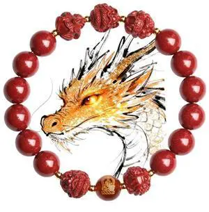 Chinese Feng Shui Cinnabar Bracelet for Good Luck & Protection 2026 Year of the Horse Zodiac Lucky Bracelet, Blessed Zodiac Dragon Bracelet, Wealth Chinese Feng Shui Cinnabar Bracelet for Good Luck & Protection 2026 Year of the Horse Zodiac Lucky Bracelet, Blessed Zodiac Dragon Bracelet, Wealth