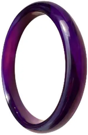 Natural Agate Bangle Thick Purple Bracelet for Women, 8-10mm Width Amethyst Chinese Lucky Jewelry for Christmas Mom Wife Birthday Gift Natural Agate Bangle Thick Purple Bracelet for Women, 8-10mm Width Amethyst Chinese Lucky Jewelry for Christmas Mom Wife Birthday Gift