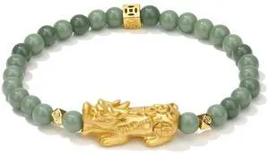 Feng Shui Jade Pixiu Bracelet - Adjustable Wealth Attracting Lucky Charm Bracelets, Natural Green Beads, Good Luck Pi Xiu Bracelet for Men & Women, Energy Protection Jewelry Gift (Dark Green) Feng Shui Jade Pixiu Bracelet - Adjustable Wealth Attracting Lucky Charm Bracelets, Natural Green Beads, Good Luck Pi Xiu Bracelet for Men & Women, Energy Protection Jewelry Gift (Dark Green)