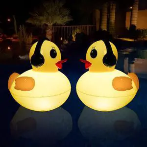 Floating Solar Pool Lights, 16 inch Waterproof Pool Lights that Float, Light up LED Pool Accessories, Glow Duck Pool Light, Inflatable Solar Floating Light for Pools,Pond,Hot tub,Party-2pcs Floating Solar Pool Lights, 16 inch Waterproof Pool Lights that Float, Light up LED Pool Accessories, Glow Duck Pool Light, Inflatable Solar Floating Light for Pools,Pond,Hot tub,Party-2pcs