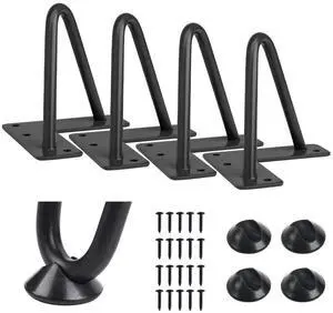 4 Inch Heavy Duty Hairpin Furniture Legs, Black 4PCS 4 Inch Heavy Duty Hairpin Furniture Legs, Black 4PCS