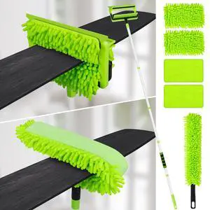 Ceiling Fan Cleaner Duster with 75'' Extension Pole, Flexible High Ceiling Fan Blades Cleaning Tool, Reusable Skinny Duster for Tight Spaces Ceiling Fan Cleaner Duster with 75'' Extension Pole, Flexible High Ceiling Fan Blades Cleaning Tool, Reusable Skinny Duster for Tight Spaces
