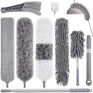 9PCS Dusters for Cleaning,Extendable Microfiber Duster with Extension Pole Up to 100'',Bendable Washable and Reusable Dusters Kit for Ceiling Fans, High Ceilings,Blinds 9PCS Dusters for Cleaning,Extendable Microfiber Duster with Extension Pole Up to 100'',Bendable Washable and Reusable Dusters Kit for Ceiling Fans, High Ceilings,Blinds