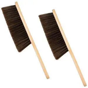 2 Pieces Woooden Dust Brush Hand Broom Bench Brush with Long Wood Handle Whisk Broom Soft Bristle Brush for Counter Bed Sofa Car Fireplace Clothes Household Cleaning (Brown) 2 Pieces Woooden Dust Brush Hand Broom Bench Brush with Long Wood Handle Whisk Broom Soft Bristle Brush for Counter Bed Sofa Car Fireplace Clothes Household Cleaning (Brown)