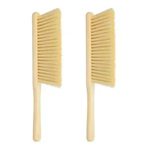2pcs Wooden Dust Brush, 14 Inch Hand Broom Cleaning Brush Soft Bristle with Wood Handle for Bench, Car, Sofa, Bed, Fireplace Yellow 2pcs Wooden Dust Brush, 14 Inch Hand Broom Cleaning Brush Soft Bristle with Wood Handle for Bench, Car, Sofa, Bed, Fireplace Yellow