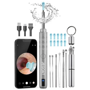 Ear Wax Removal Kit, 1296P HD Ear Cleaner Camera Otoscope with 6 LED | 10 silicone ear tips, 6 ear spoons, IP67 waterproof, WiFi for iOS & Android, USB-C rechargeable, FSA HSA eligible, for family Ear Wax Removal Kit, 1296P HD Ear Cleaner Camera Otoscope with 6 LED | 10 silicone ear tips, 6 ear spoons, IP67 waterproof, WiFi for iOS & Android, USB-C rechargeable, FSA HSA eligible, for family