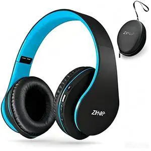Bluetooth Headphones Over-Ear, Black/Blue Bluetooth Headphones Over-Ear, Black/Blue