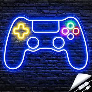 Gamer Neon Sign, Game Controller LED Sign for Gaming Room Decor - Game Neon Sign for Teen Boy Room Decor - Best Gamer Gifts for Boys, Kids Gamer Neon Sign, Game Controller LED Sign for Gaming Room Decor - Game Neon Sign for Teen Boy Room Decor - Best Gamer Gifts for Boys, Kids