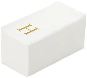 Luxenap 15.8 X 7.9 Inch Linen-Feel Guest Towels, 50 Lettered Hand Towels - Gold Letter 'H', Sans Serif Font, White Paper Dinner Napkins, airlaid, For Restrooms And Tables Luxenap 15.8 X 7.9 Inch Linen-Feel Guest Towels, 50 Lettered Hand Towels - Gold Letter 'H', Sans Serif Font, White Paper Dinner Napkins, airlaid, For Restrooms And Tables