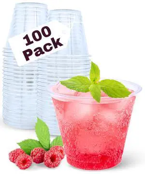100 Pack 9 oz Clear Plastic Cups, 9oz Clear Disposable Cups Wine Glasses, Recyclable Small Punch Cups for Cocktail, Juice, Water, Plastic Wine Cup for Parties, Events, Sampling & Everyday Use 100 Pack 9 oz Clear Plastic Cups, 9oz Clear Disposable Cups Wine Glasses, Recyclable Small Punch Cups for Cocktail, Juice, Water, Plastic Wine Cup for Parties, Events, Sampling & Everyday Use