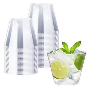 50 Pack 9 oz Clear Plastic Cups, Disposable Hard Plastic Party Cups, Wine Glasses Cups, Disposable Heavy-duty Drinking Cups for Cocktail, Juice, Punch, Wedding 50 Pack 9 oz Clear Plastic Cups, Disposable Hard Plastic Party Cups, Wine Glasses Cups, Disposable Heavy-duty Drinking Cups for Cocktail, Juice, Punch, Wedding