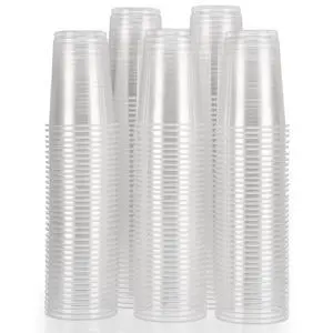 Clear Plastic Party Cups - 100 Pack, 8 Oz Each Clear Plastic Party Cups - 100 Pack, 8 Oz Each