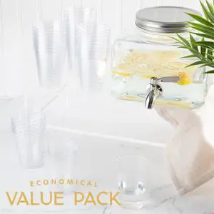 Disposable 7 oz Crystal Clear Plastic Tumblers for Party's & Weddings pack of 50 Disposable 7 oz Crystal Clear Plastic Tumblers for Party's & Weddings pack of 50