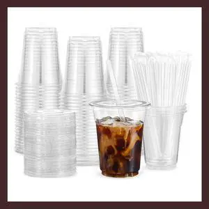 Plastic Clear Cups 12 oz with Lids and Straws 25 Set Disposable Cold Beverage Drinking Iced Coffee Water Juice Tea Party Travel Cafe Restaurant School Office Home Kitchen (25 Set, 12 oz) Plastic Clear Cups 12 oz with Lids and Straws 25 Set Disposable Cold Beverage Drinking Iced Coffee Water Juice Tea Party Travel Cafe Restaurant School Office Home Kitchen (25 Set, 12 oz)