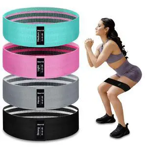 Resistance Bands for Working Out, 4 Levels Exercise Bands for Women & Men, Elastic Workout Band for Physical Therapy, Fabric Booty Band for Gym, Yoga, Pilates, Leg Training Resistance Bands for Working Out, 4 Levels Exercise Bands for Women & Men, Elastic Workout Band for Physical Therapy, Fabric Booty Band for Gym, Yoga, Pilates, Leg Training