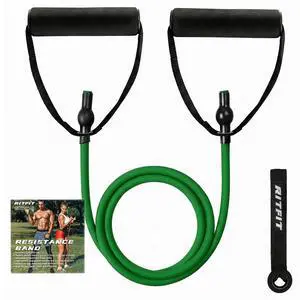 Single Resistance Exercise Band with Comfortable Handles - Ideal for Physical Therapy, Strength Training, Muscle Toning - Foam Padding Door Anchor and Starter Guide Included (Green(5-10lbs)) Single Resistance Exercise Band with Comfortable Handles - Ideal for Physical Therapy, Strength Training, Muscle Toning - Foam Padding Door Anchor and Starter Guide Included (Green(5-10lbs))