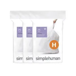 Code H 60 Count Custom Fit Liners, Drawstring Kitchen Trash Bags, One-by-One Mess-Free Dispense, Extra Thick & Double Seamed, 50% PCR Plastic, 30-35 Liter / 8-9 Gallon, White Code H 60 Count Custom Fit Liners, Drawstring Kitchen Trash Bags, One-by-One Mess-Free Dispense, Extra Thick & Double Seamed, 50% PCR Plastic, 30-35 Liter / 8-9 Gallon, White