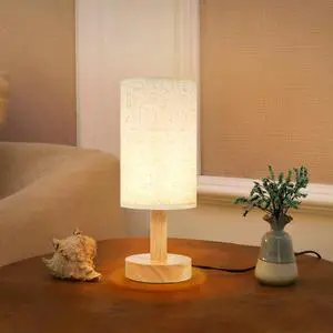 Small Bedside Table Lamp for Bedroom,Natural Round Wood Base&Fabric Linen Shade,Cozy Night Table Light for Study Reading,Minimalist Boho Desk Lamp for Nightstand,Living Room,Nursery,Kitchen,Dorm Small Bedside Table Lamp for Bedroom,Natural Round Wood Base&Fabric Linen Shade,Cozy Night Table Light for Study Reading,Minimalist Boho Desk Lamp for Nightstand,Living Room,Nursery,Kitchen,Dorm