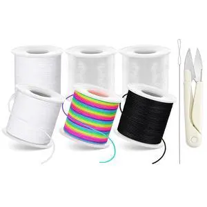 8pcs Elastic String Bracelet Making Kit, Stretchy Bracelet String (786 ft Total), 6 Rolls 1mm Stretch Cord with Scissors & 0.6mm Needle Threader for Beading and Jewelry Making. 8pcs Elastic String Bracelet Making Kit, Stretchy Bracelet String (786 ft Total), 6 Rolls 1mm Stretch Cord with Scissors & 0.6mm Needle Threader for Beading and Jewelry Making.
