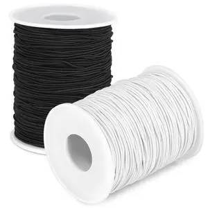 Elastic String Cord, Selizo 2 Pack Stretchy String for Bracelets, Necklace, Beading, Jewelry Making and Sewing (1.2 MM, 109 Yards, Black & White) Elastic String Cord, Selizo 2 Pack Stretchy String for Bracelets, Necklace, Beading, Jewelry Making and Sewing (1.2 MM, 109 Yards, Black & White)