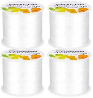 4 Rolls Elastic String for Bracelets, Stretch Magic Elastic String Bead Cord Jewelry Thread for Bracelet, Necklaces, Clay Beads, Pony Beads (White) 4 Rolls Elastic String for Bracelets, Stretch Magic Elastic String Bead Cord Jewelry Thread for Bracelet, Necklaces, Clay Beads, Pony Beads (White)