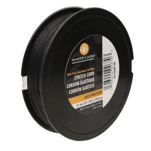 Stretch Cord Very Strong, Consistency in Cord, Keeps Form, Perfect for Beading and Jewelry Making Black Color .5mm Diameter 100 Meter (328 Foot) Spool Stretch Cord Very Strong, Consistency in Cord, Keeps Form, Perfect for Beading and Jewelry Making Black Color .5mm Diameter 100 Meter (328 Foot) Spool