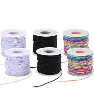 Elastic String for Bracelets, 6 Rolls 1 mm 990 Feet Sturdy Stretchy Bracelet String, Elastic Cord for Jewelry Making, Necklaces, Beading and Crafts (Black & White & Rainbow) (6 Rolls) Elastic String for Bracelets, 6 Rolls 1 mm 990 Feet Sturdy Stretchy Bracelet String, Elastic Cord for Jewelry Making, Necklaces, Beading and Crafts (Black & White & Rainbow) (6 Rolls)