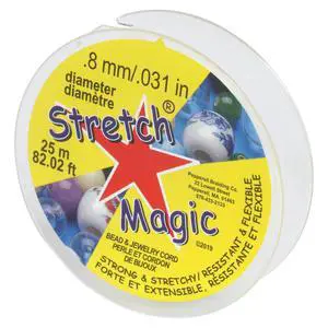 Elastic Beading Cord Clear Color, 0.8mm in Diameter, 25-Meter (82 ft) - Easy to Knot, Strong & Stretchy String for Making Beaded Jewelry Elastic Beading Cord Clear Color, 0.8mm in Diameter, 25-Meter (82 ft) - Easy to Knot, Strong & Stretchy String for Making Beaded Jewelry