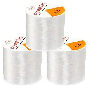 0.5mm Elastic Bracelet String, QBJAYTY 393 Yds Stretchy Bracelet String Clear for Seed Letter Clay Beads, Stretch Beading String Cord for Bracelet Making (0.5mm Crystal 3 Rolls) 0.5mm Elastic Bracelet String, QBJAYTY 393 Yds Stretchy Bracelet String Clear for Seed Letter Clay Beads, Stretch Beading String Cord for Bracelet Making (0.5mm Crystal 3 Rolls)