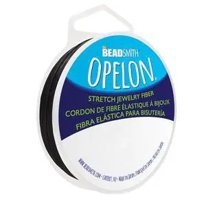 Opelon Stretch Cord Elastic Beading Fiber, Black, 0.7 mm Diameter, 25 Meters (82 ft) Spool Opelon Stretch Cord Elastic Beading Fiber, Black, 0.7 mm Diameter, 25 Meters (82 ft) Spool